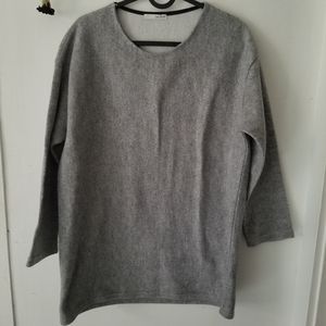 Oak + Fort Thick Grey Long Sleeve Mock Neck
